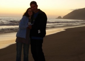 My husband and I during our honeymoon somewhere north of Malibu. We drove a helluva a long way to get there, but it was so worth it.